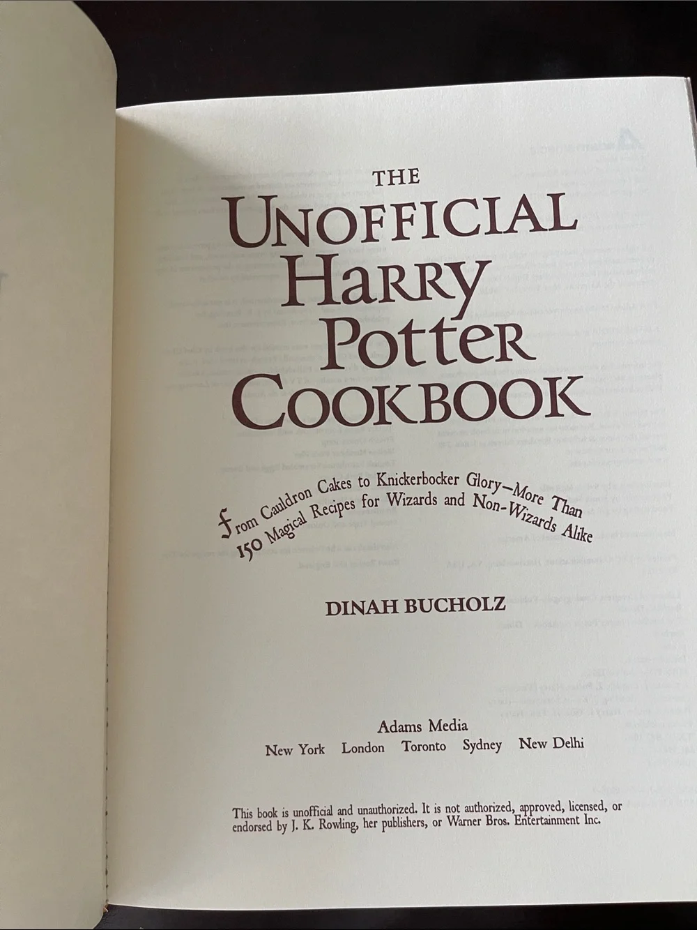 The Unofficial Harry Potter Cookbook — Purple Cover by Dinah Bucholz